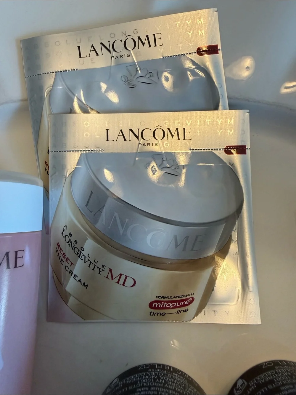 Lancome Skincare Lot Creme Mousse Tonique Genifique SPF50 7 Pc New